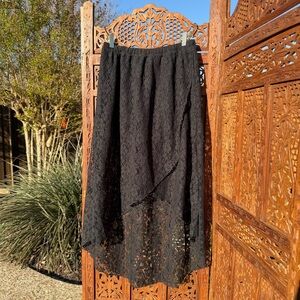 Black High-Low Lace Skirt